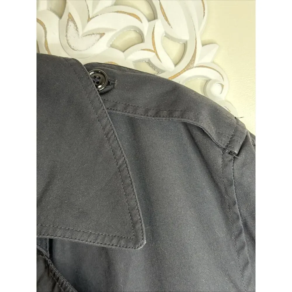 Men's Black Trench Coat 42S Double Breasted Removable Zip Liner All Weather Coat